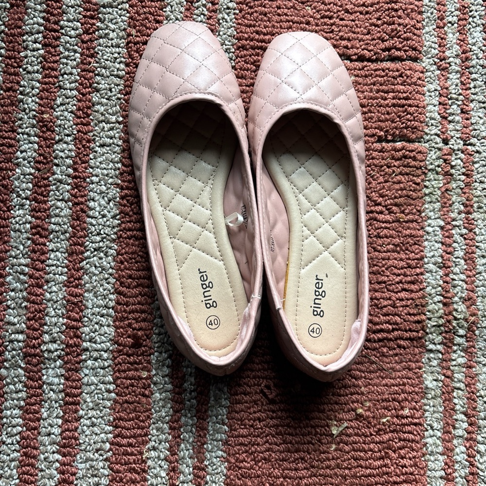 NWOT Pink Quilted Ballet Flats